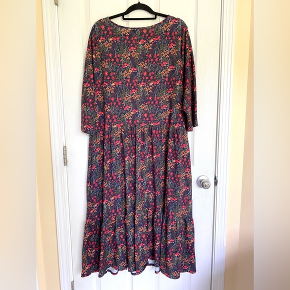POPSY Ditsy Floral Print Tiered Hem Midi Dress w/ Pockets Size 18 US/ 22 UK - Picture 10 of 16